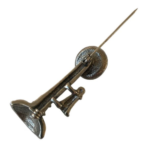 Vintage Silver Rhinestones Retro Phone Pin Brooch - Picture 5 of 5